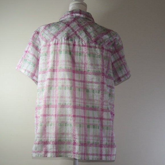 Alfred Dunner Women's Mother of Pearl Button-Down Blouse Algodon Size 12 (C536) - Picture 5 of 6